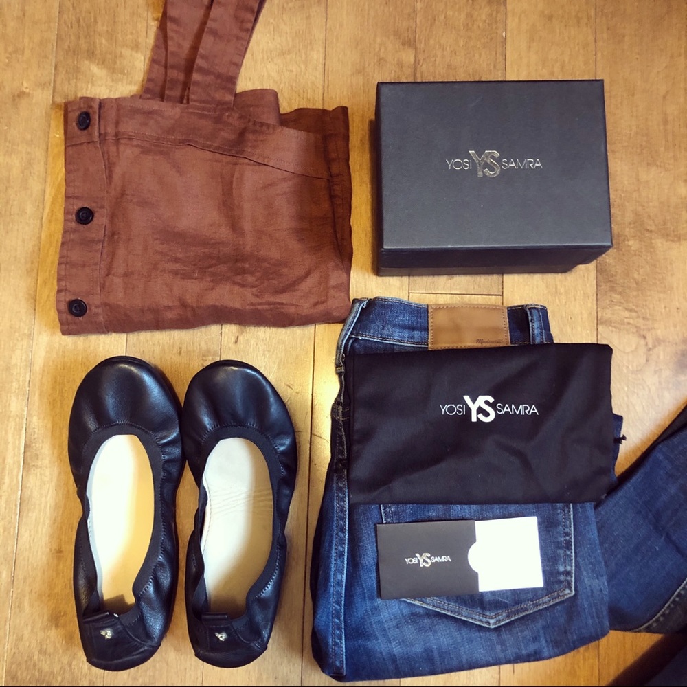 Yosi Samara 2.0 Black Leather Ballet Flat Size 9